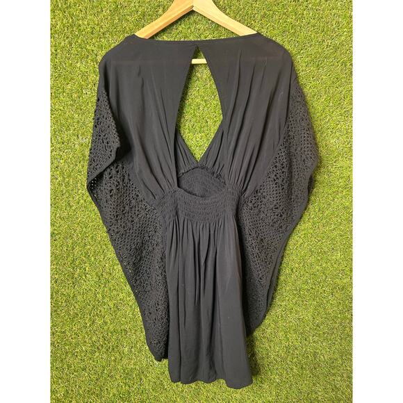 Victoria's Secret‎ Black Plunge V-Neck Batwing Swim Cover-Up Size S Small - Picture 10 of 11
